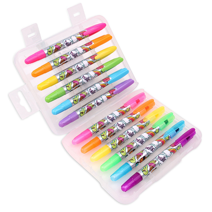 Licheng SLW14 Kids Crayon, Scented Twist Highlighter Crayon Set