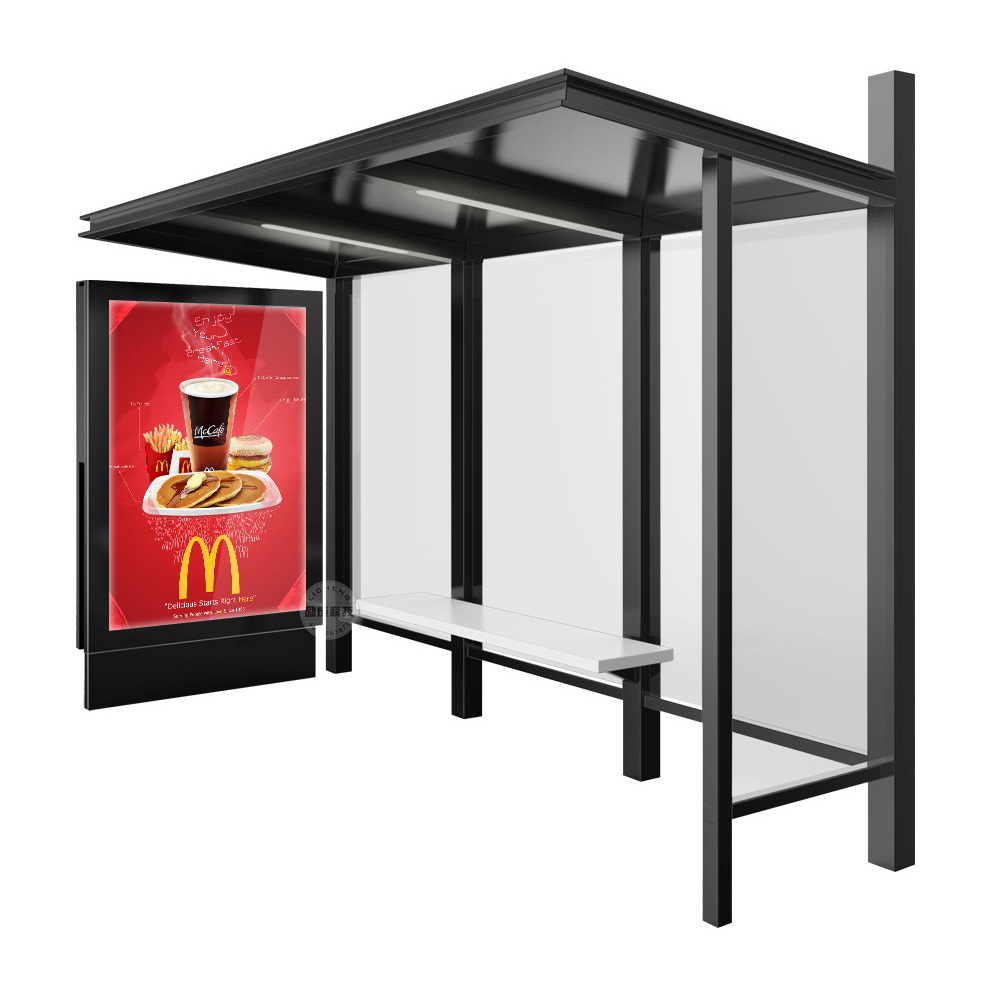 LC-JM116 Aluminum Alloy Profile Bus Stop Shelter with led advertising light box