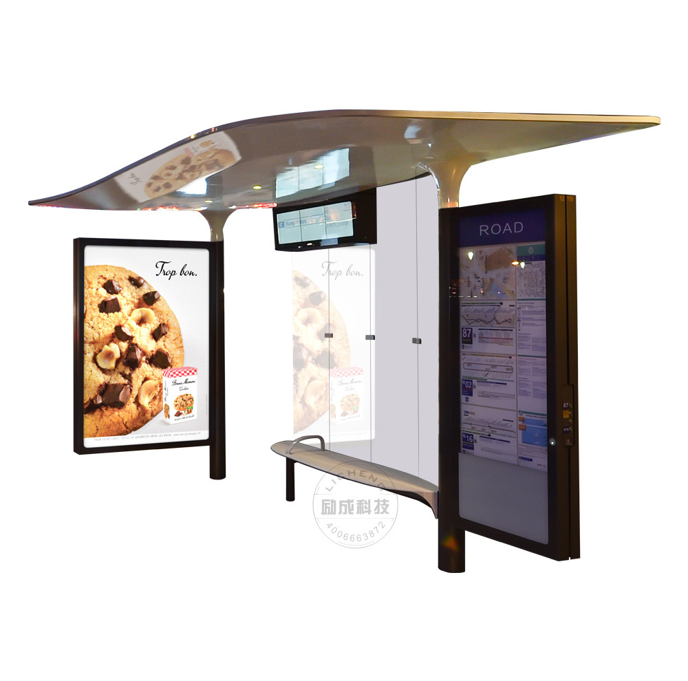 LC-JM116 Aluminum Alloy Profile Bus Stop Shelter with led advertising light box