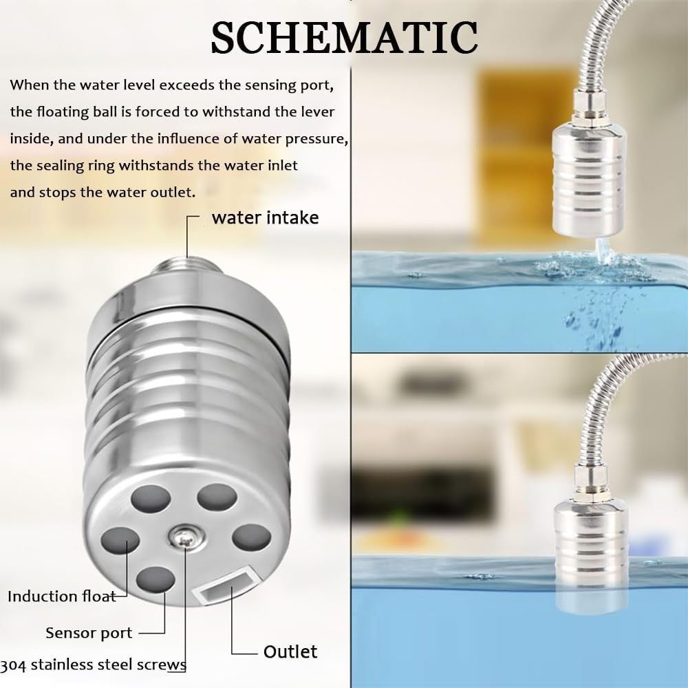 Float Valve 304 Stainless Steel Fountain Float Valve Auto Fill Shut Off Automatic Water Level Control Water Tank Float Valve