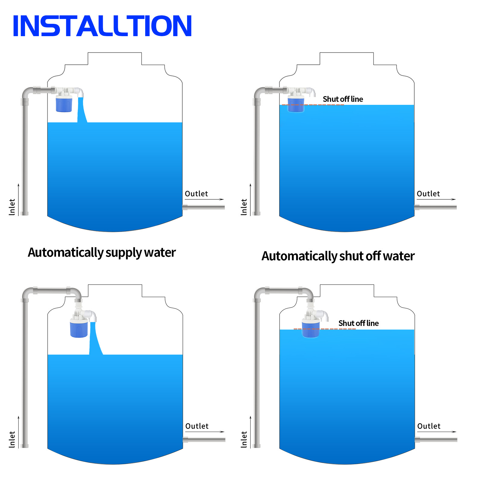 [Wholesale In Stock] Automatic Water Tank Float Ball Water Level Control Valve Floating Ball Valve For Water Tank