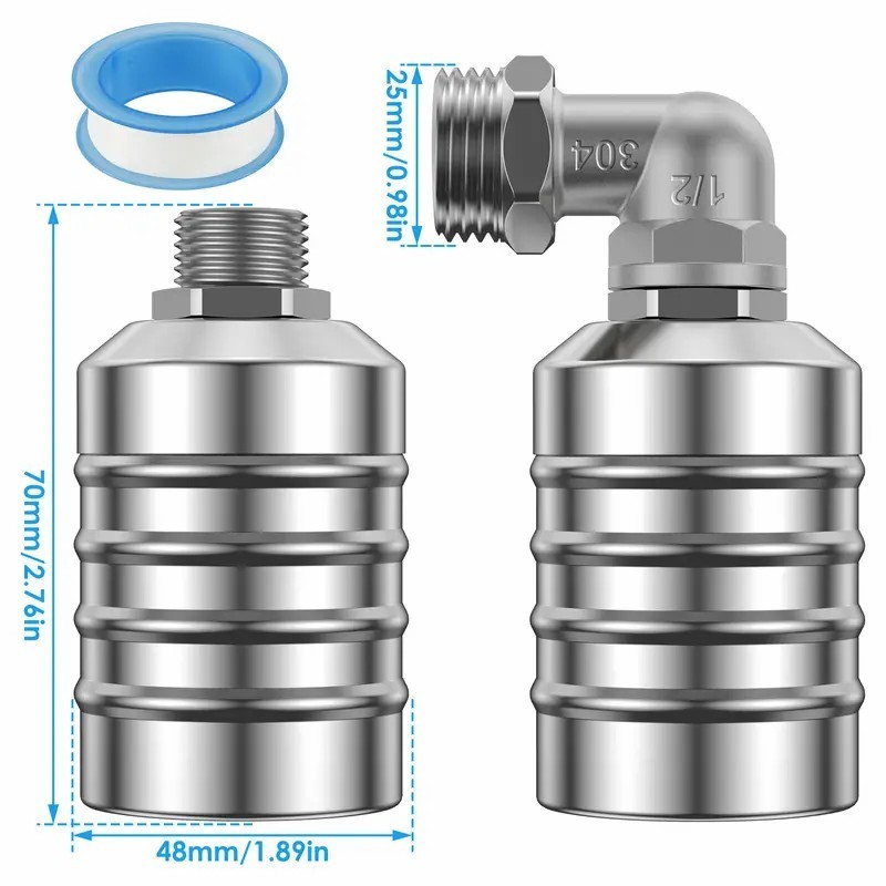 Automatic Water Level Control Valve Stainless Steel Float Valve Mini Ball Shut Off Float Valve for Water Tank