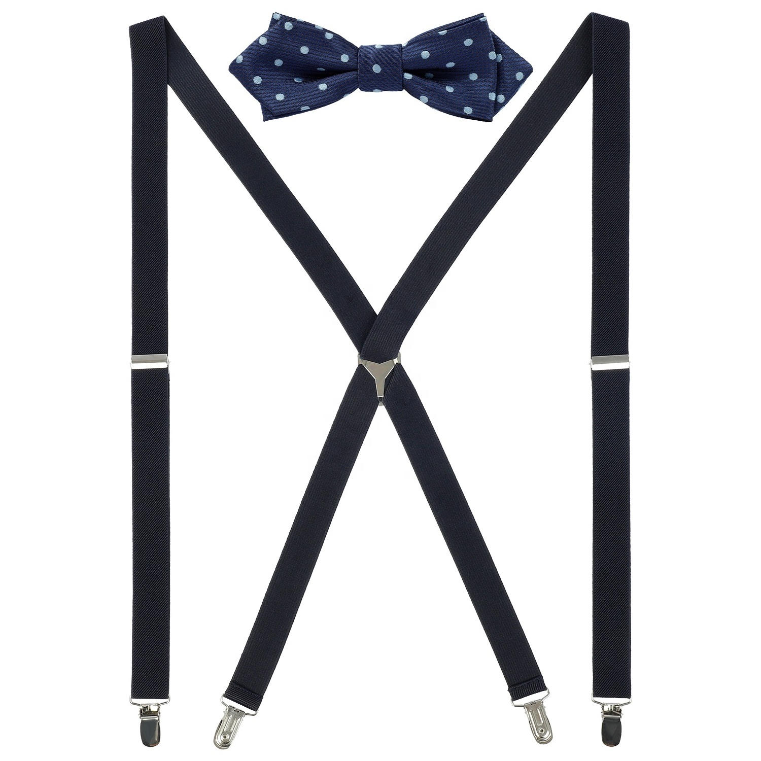 Hot Plaid Solid Color 2.5cm Elastic Boy Suspenders for Beach Wedding Cravat Brace Adjustable Gift Accessory