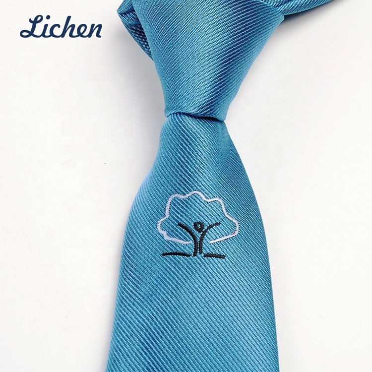 Logo Design Custom Embroidered 100% Polyester Tie for Formal Business Men