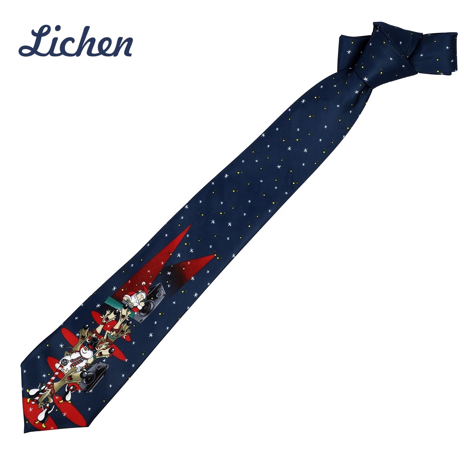 Christmas Ties Light Up Neck Tie LED Necktie Gifts for Men Novelty Holiday Printed Necktie with Music