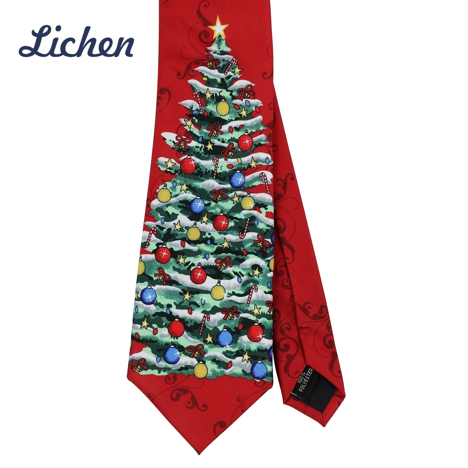 Lichen Christmas Tie Holiday Season Necktie Xmas Ties