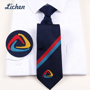 Logo Design Custom Embroidered 100% Polyester Tie for Formal Business Men