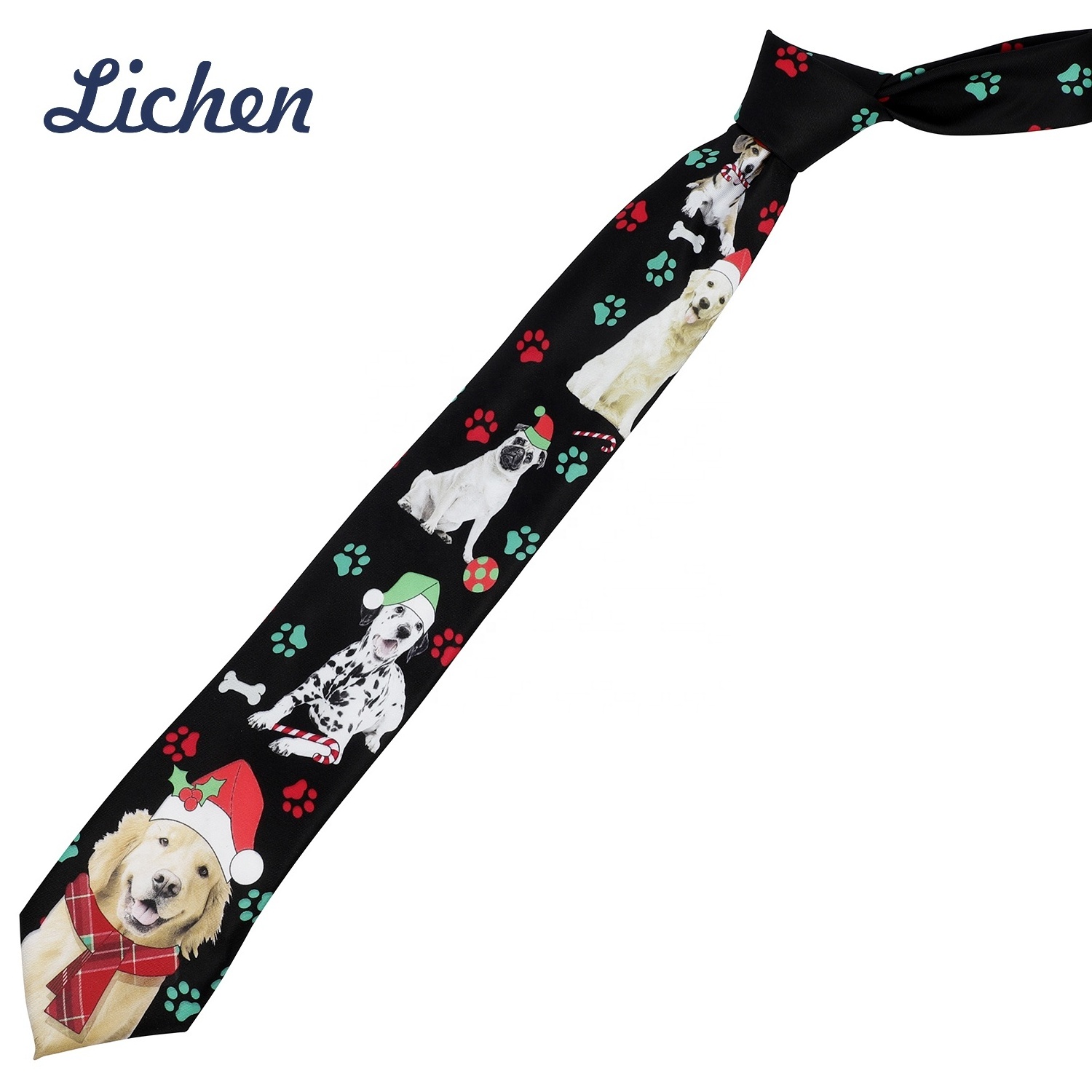 Christmas Ties Light Up Neck Tie LED Necktie Gifts for Men Novelty Holiday Printed Necktie with Music