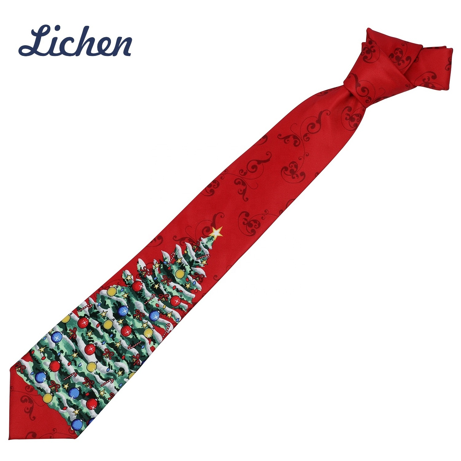 Lichen Christmas Tie Holiday Season Necktie Xmas Ties