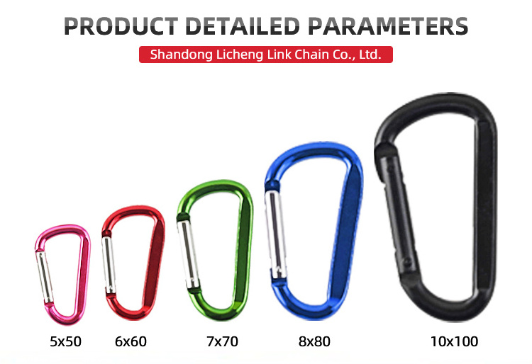 Promotion Custom Carabiner D Shape Aluminium Locking Alloy Hanging Climbing Carabiner