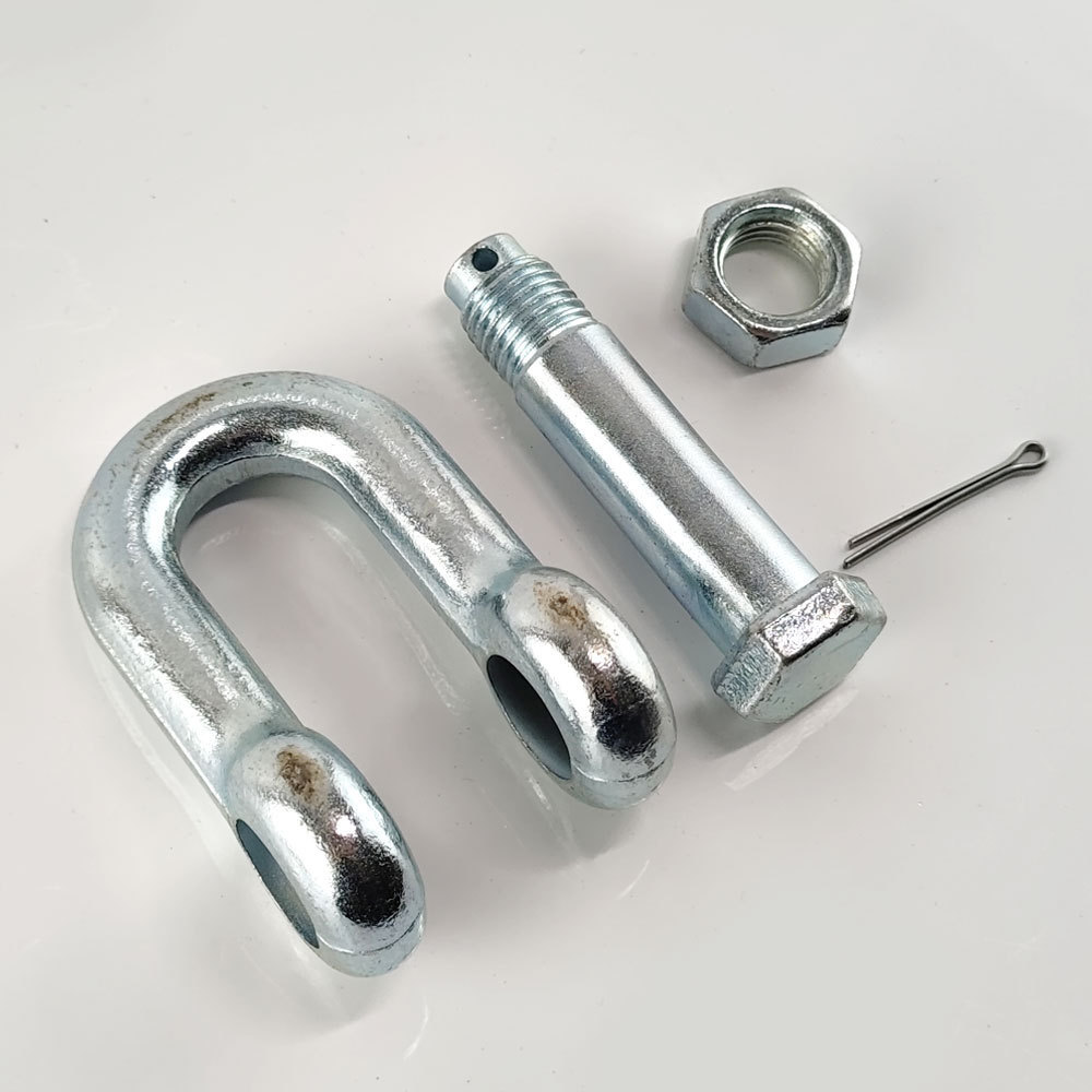 Rigging hardware galvanized US G2150 D type shackle with safety pin