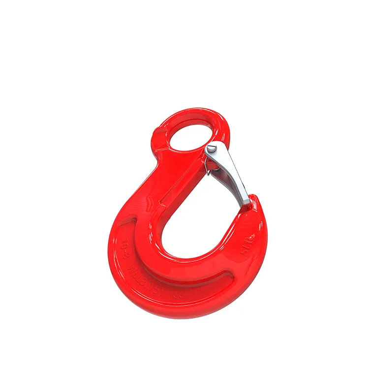 G80 lifting hook drop forged alloy steel eye sling hooks with latch