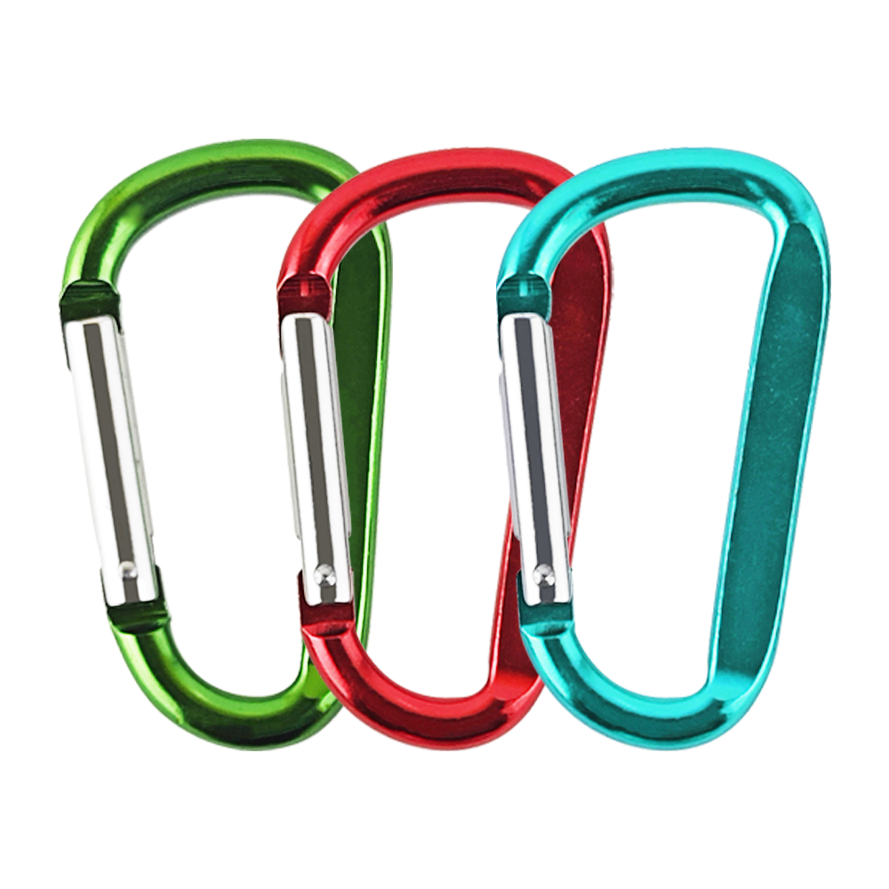 Aluminum Carabiner Keychain D-Ring Shape Locking Aluminium Carabiner Climbing Hooks