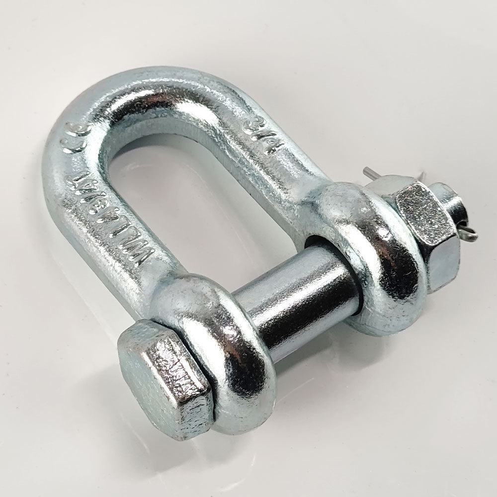 Rigging hardware galvanized US G2150 D type shackle with safety pin