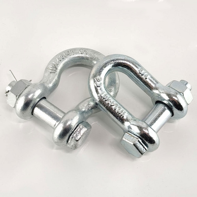 Rigging hardware galvanized US G2150 D type shackle with safety pin