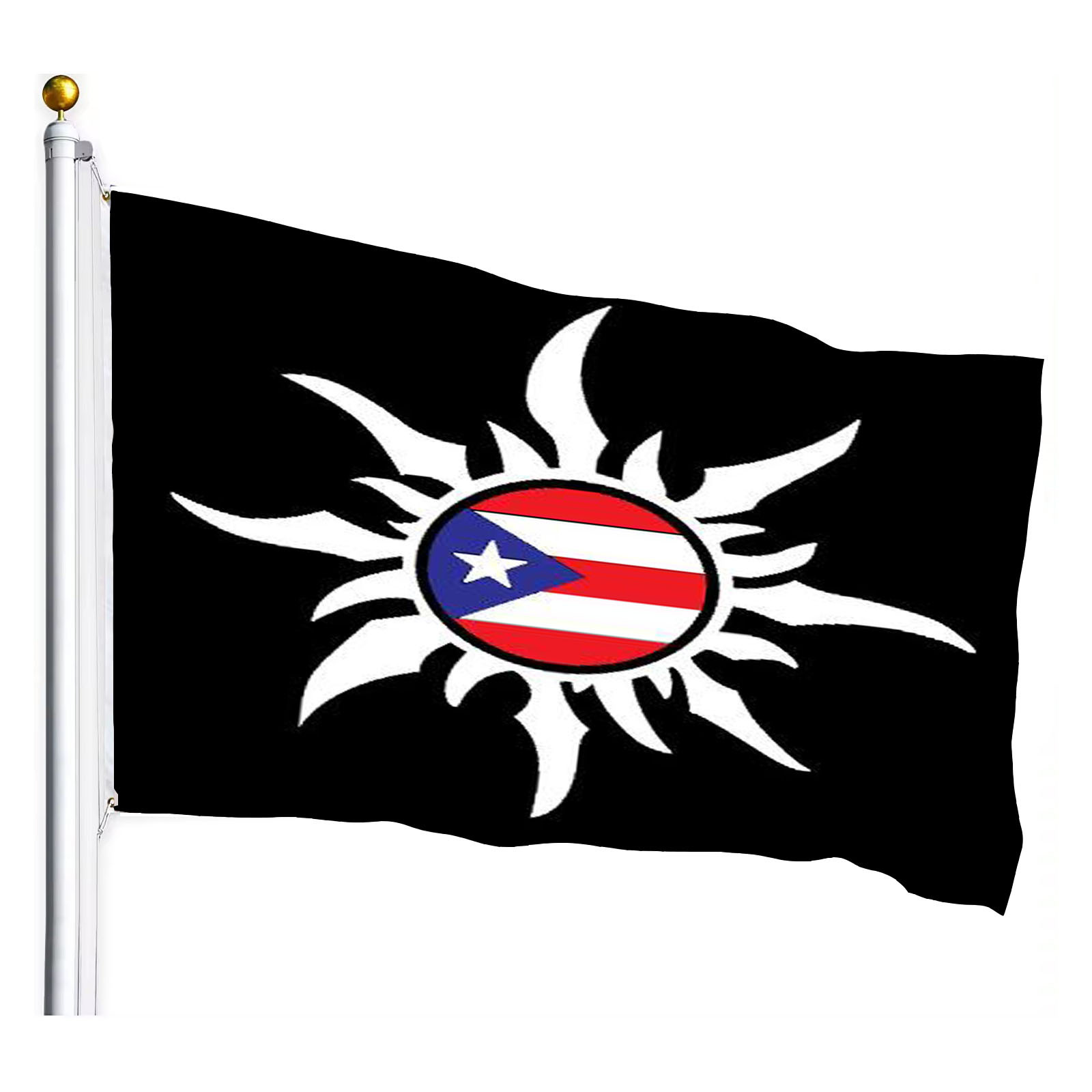 Good selling  Wholesale Puerto Rico  Sun Tribal Sol Taino Flag 3x5 FT Polyester All Country Custom Flag