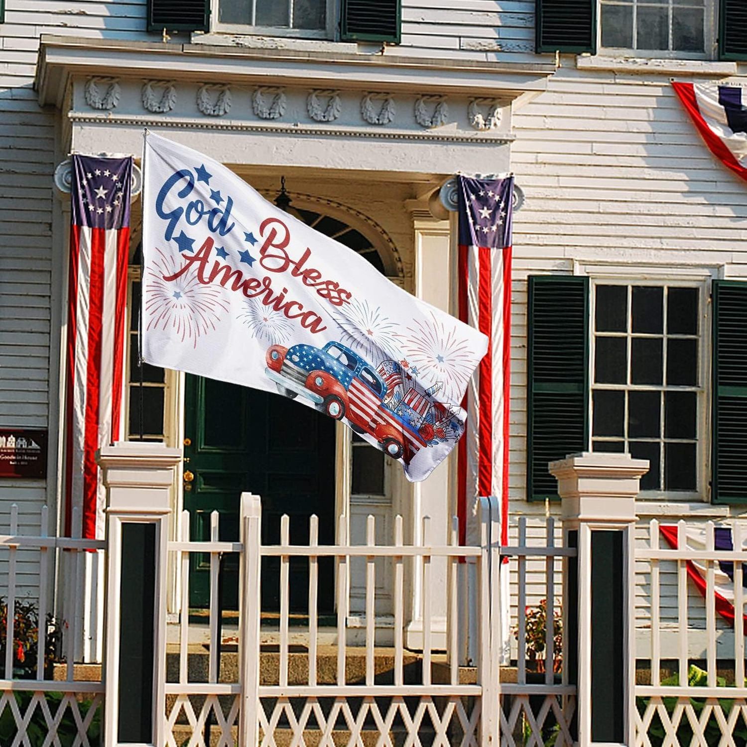 custom God Bless America Flag 4th of July 3x5 Ft US Banner Independence Day Memorial Yard Sign National Day Party