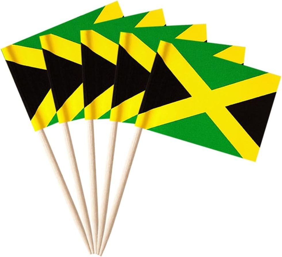 Custom Jamaica Toothpick Flag Small Mini Cocktail Fruit Cupcakes Toppers Food Stick Flags Decorations