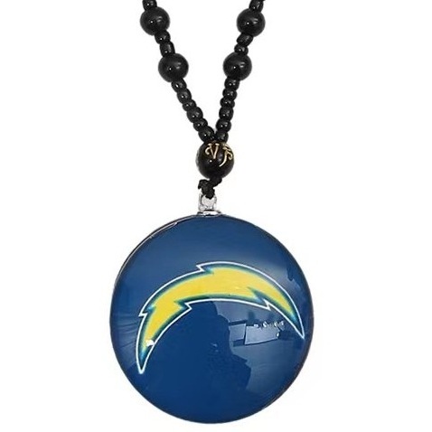 High quality Custom Los Angeles Chargers Chiefs Baseball team logo sports pendant necklace bead chain sweater chain