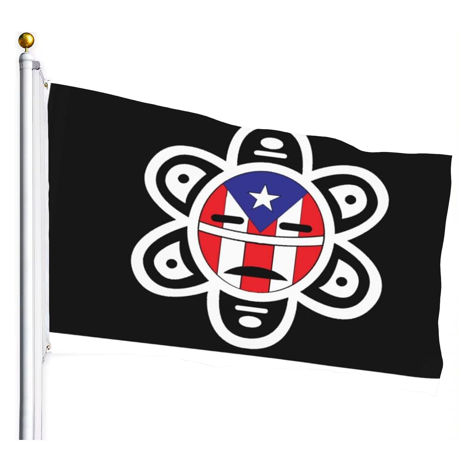 Good selling  Wholesale Puerto Rico  Sun Tribal Sol Taino Flag 3x5 FT Polyester All Country Custom Flag