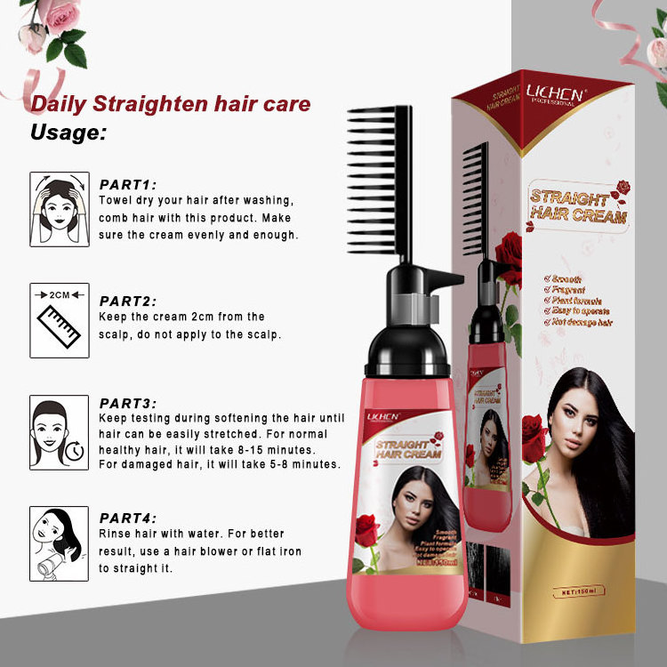 korean hair straightening cream rebonding curly hair straightener cream brand permanent in USA