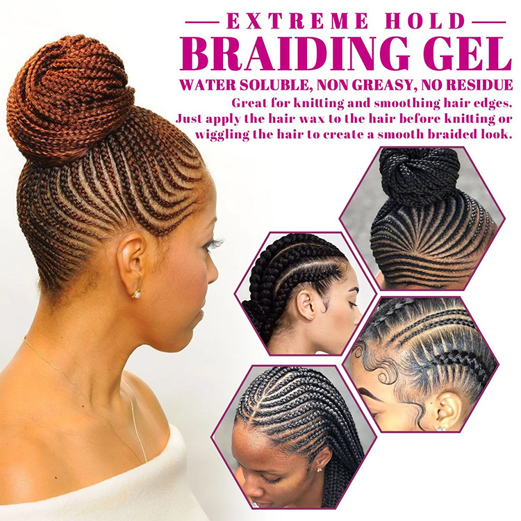 16.9oz water based shine n jam hair gel wholesale styling gel private label all day locks hair braiding gel