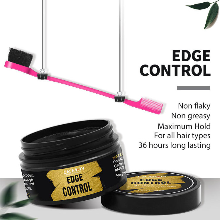 Customized edge control for black hair firm hold water based strong hold long-lasting clear color wholesale