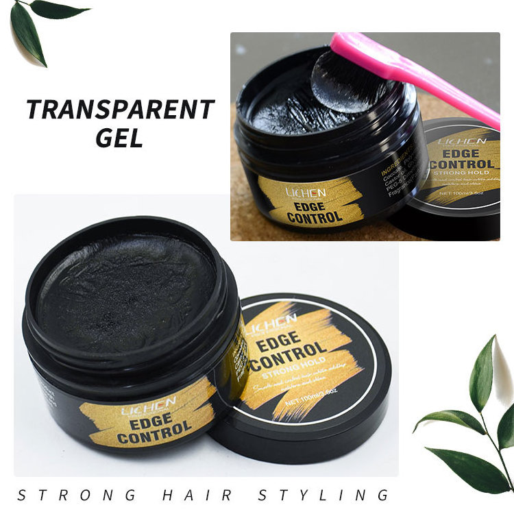 Customized edge control for black hair firm hold water based strong hold long-lasting clear color wholesale