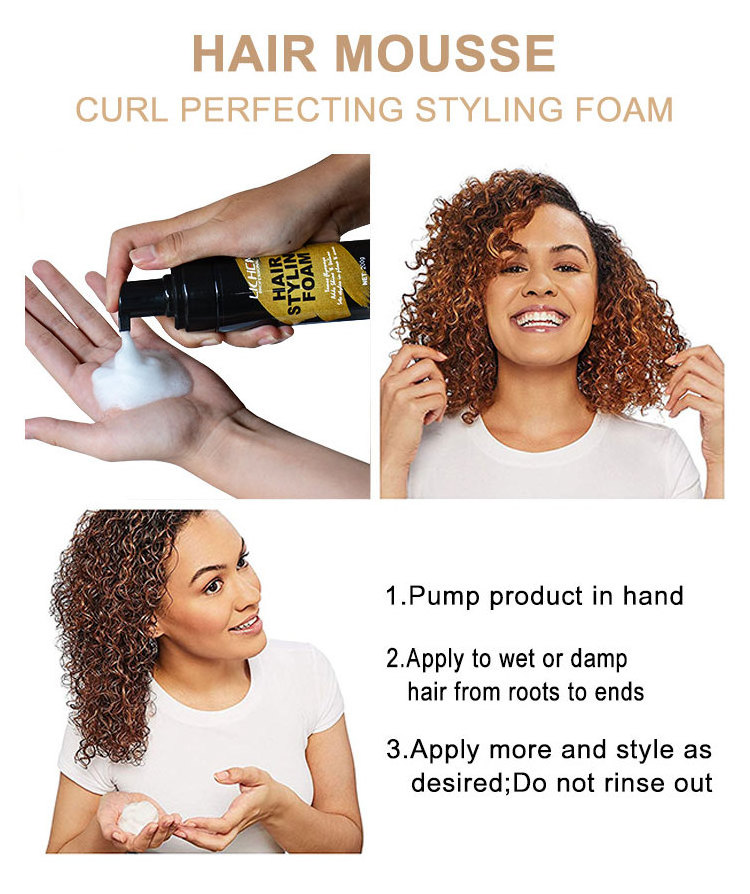 USA best seller styling foam mousse firm hold  no residue organic moisturizing hair mousse private label foam