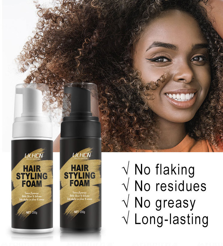 USA best seller styling foam mousse firm hold  no residue organic moisturizing hair mousse private label foam