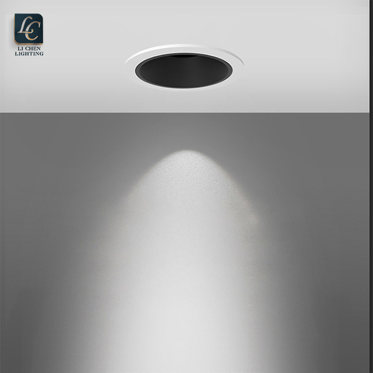 Ultra Slim Recessed Downlight Lamp Indoor Hotel Gun Black 7W Ceiling Spot Light