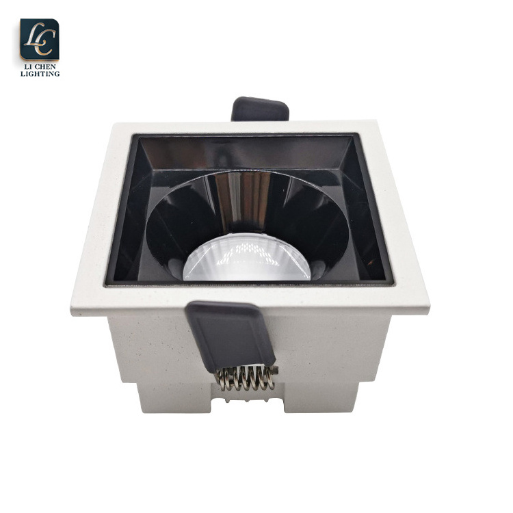 Home Square Spotlight Grille Indoor Under Lighting Embedded Hotel Restaurant Anti-Glare Led Cob Downlight