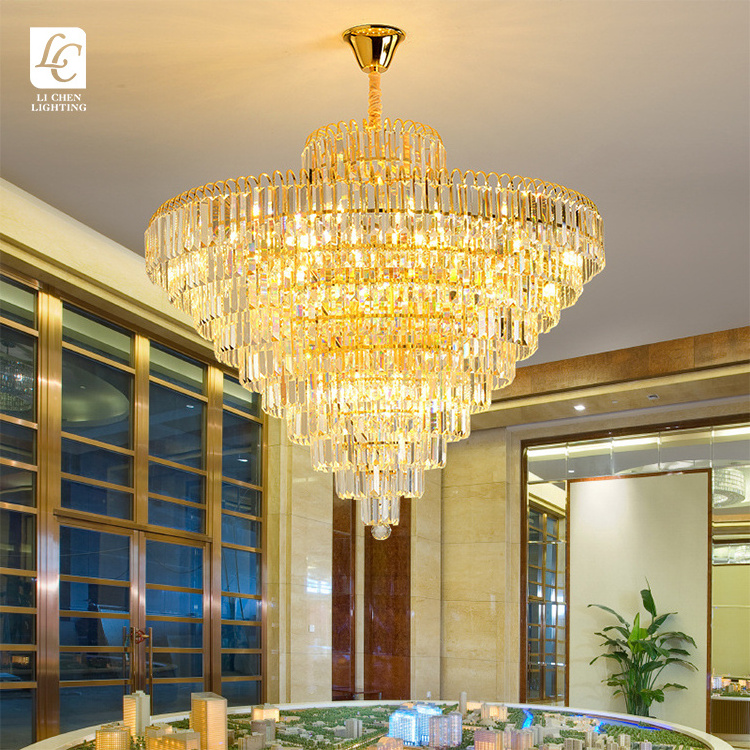 Luxury Style Indoor Decoration Pendant Light Living Room Dining Room Gold Crystal Modern LED Chandelier