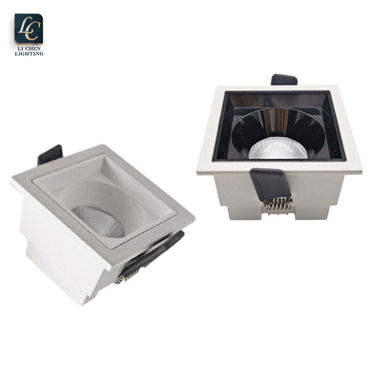 Home Square Spotlight Grille Indoor Under Lighting Embedded Hotel Restaurant Anti-Glare Led Cob Downlight