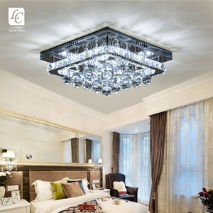 Luxury Style Residential Bedroom Decoration Flush Mounted Crystal Led Ceiling Light