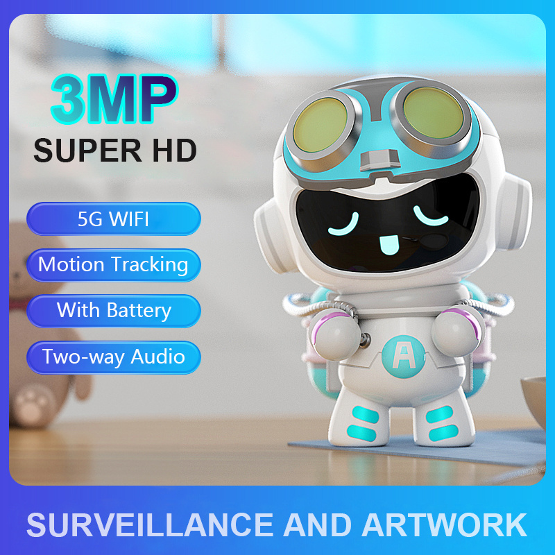 LCLCTEK  Hot sale High Quality Cute Robot Security CCTV Camera 3MP Smart IP Motion Tracking Robot WiFi Network Camera