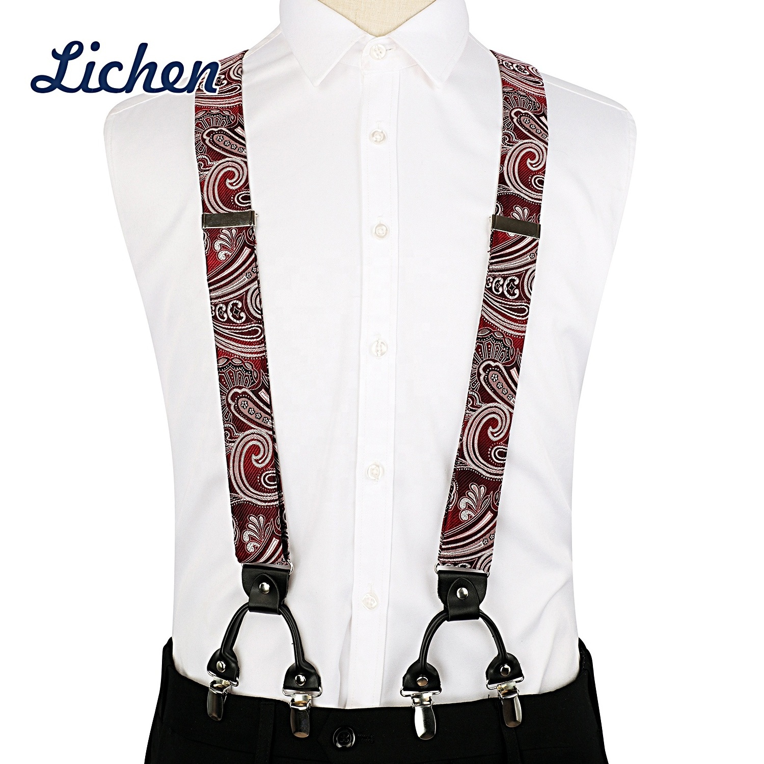 In Stock Heavy Duty Adjustable Elastic Men's Back Braces Suspenders with Box Gift