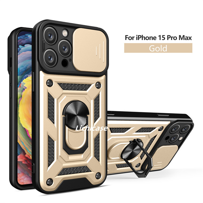 For Iphone Case with Camera Lens Slide window Anti Gravity Armor Phone Case For Iphone 15 Pro Max 14 13 Pro Protection Cover