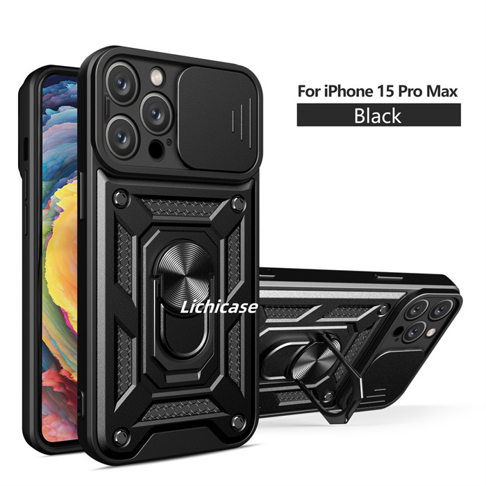 For Iphone Case with Camera Lens Slide window Anti Gravity Armor Phone Case For Iphone 15 Pro Max 14 13 Pro Protection Cover