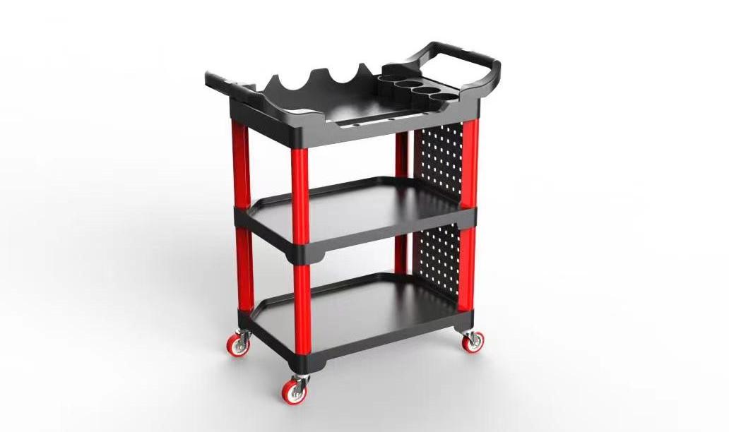 Oem Factory Auto Repair Shop Tool Cart Trolley Flexible 3 Shelf Tool Car Detailing Cart