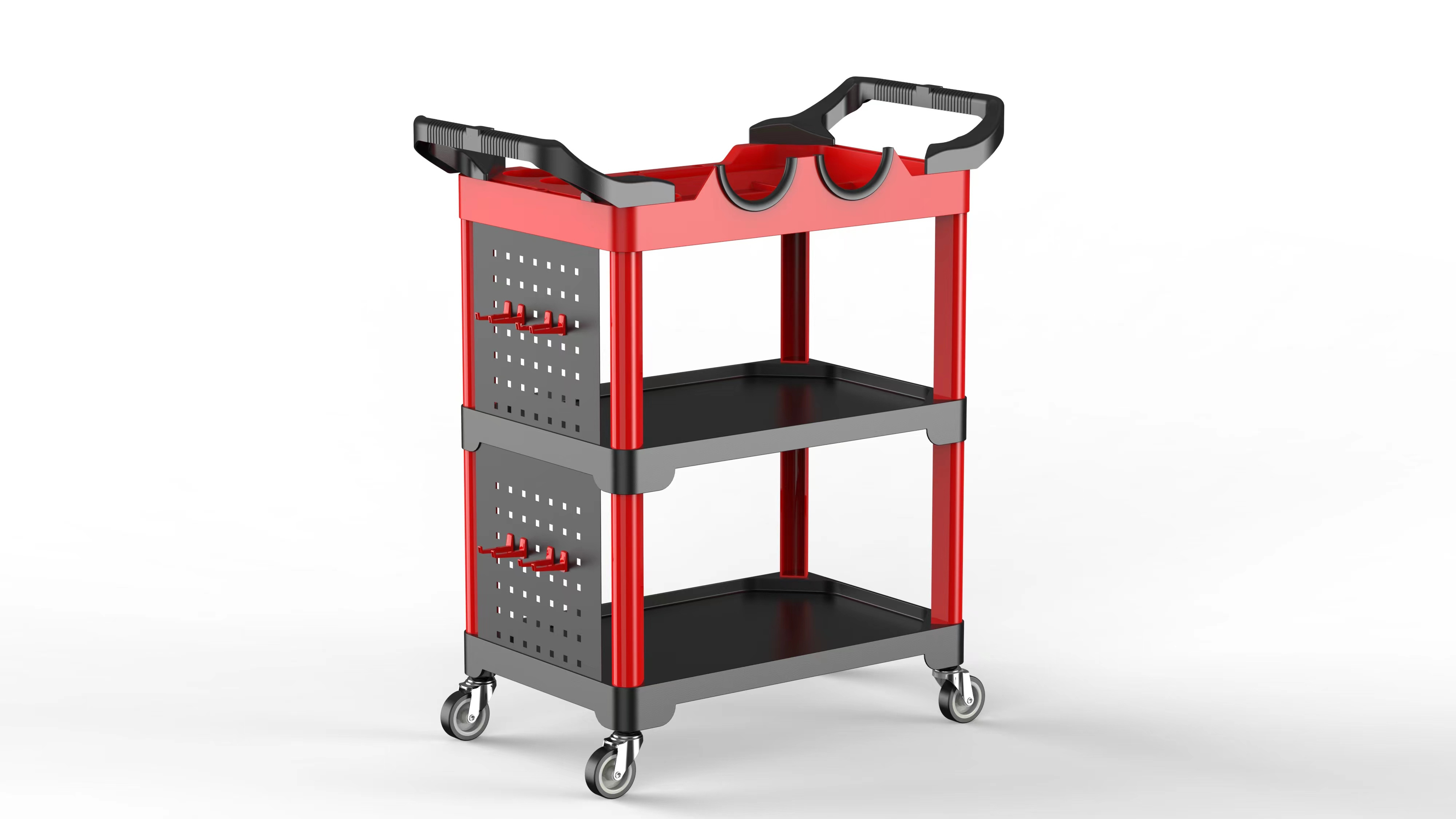 Oem Factory Auto Repair Shop Tool Cart Trolley Flexible 3 Shelf Tool Car Detailing Cart