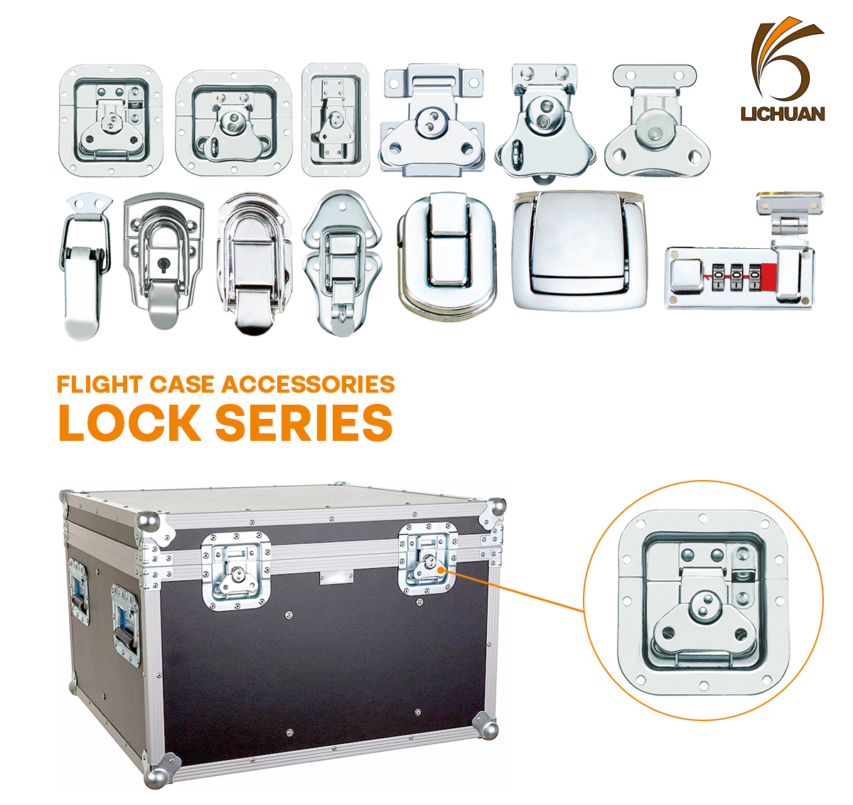 Handle Flight Case Latches Luggage Bag Metal Accessories Butterfly Lock Flight Case Accessories Metal Lock