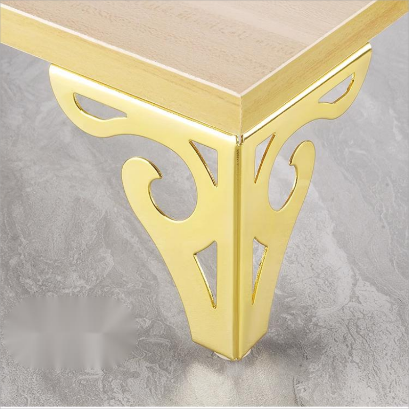 Flower Gold Color Sofa Leg Extensions Furniture Sofa Legs European Flower Pattern Triangle Gold Furniture Legs Metal Sofa