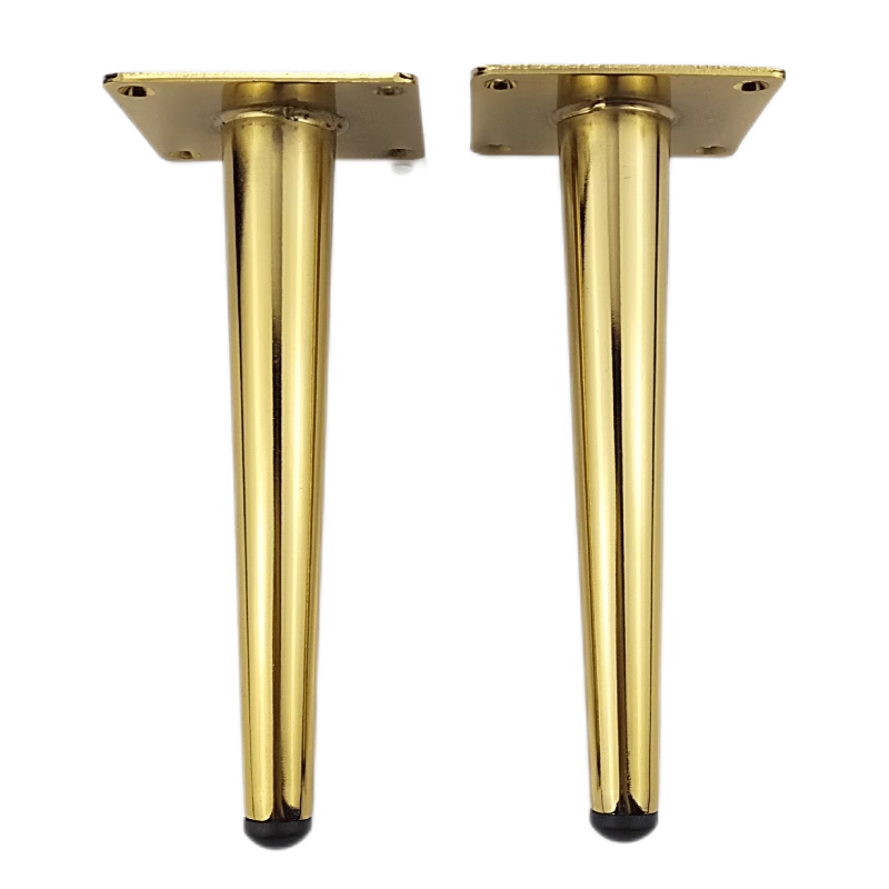 Modern Metal Straight Tapered Tube Legs for Home Use Metal Sofa Chair Legs Cabinet Legs for Furniture Support Gold and Black