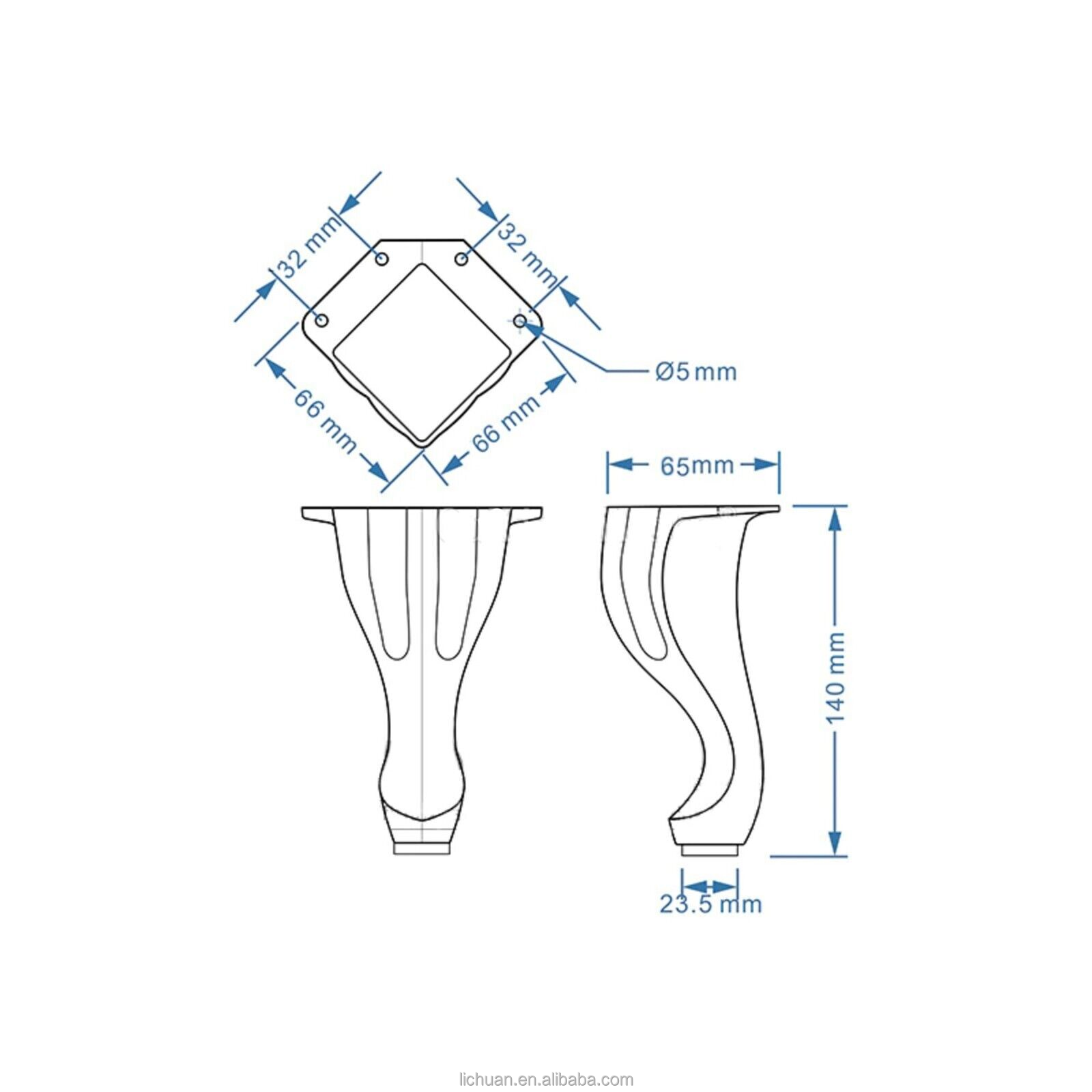 Traditional Metal Queen Anne Legs Can for Tables Stools Cabinets Chairs Queen Ann Sofa Legs 6 Colors Sofa Leg Accessories