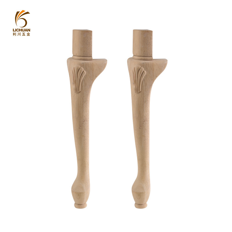 435mm Unfinished Carved Wood Furniture Cabinet Wooden Chairs Legs Furniture Wooden Legs Queen Anne Chair Legs for Living Room