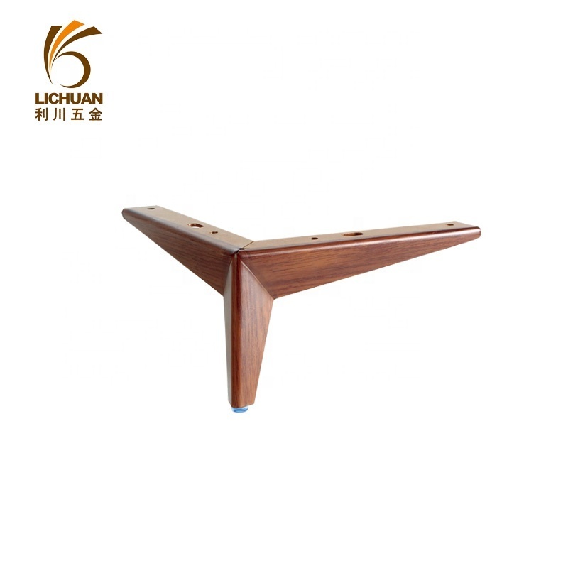 High Quality Cheap Modern Wood Grain Y Shape 3 Star Legs Solid Wooden Sofa Table Legs