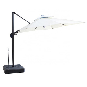 10ft cantilever with solar powered led lights outdoor patio umbrella with blue tooth speaker