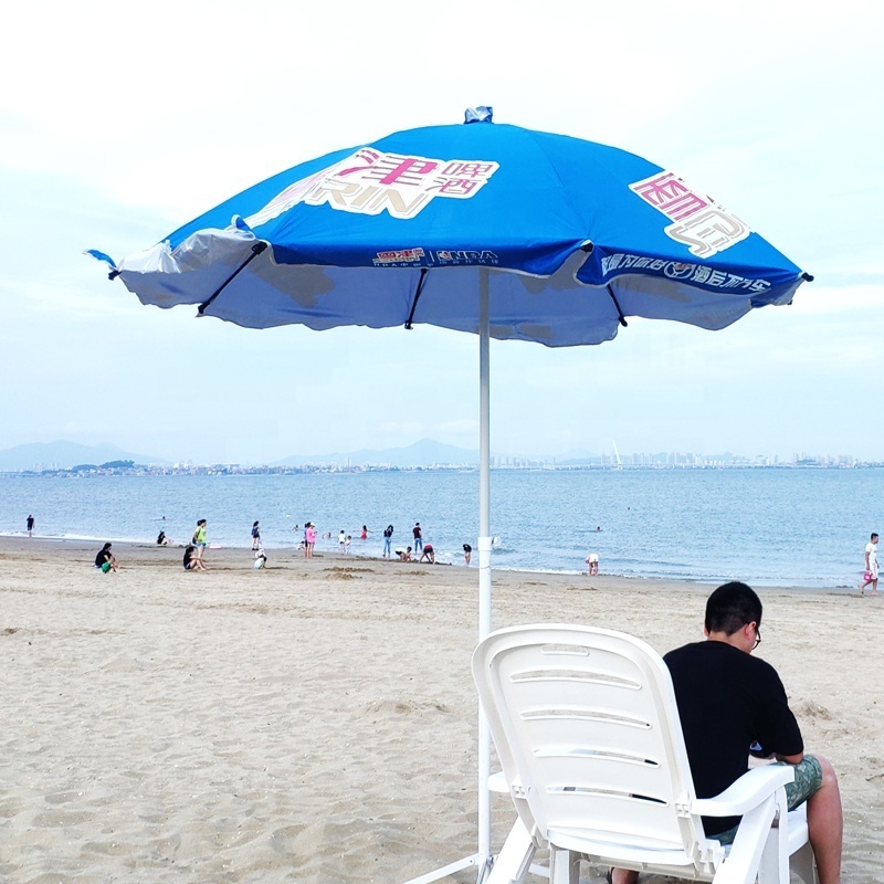 durable promo customized logo printing oxford silver coating  beach umbrella uv protect parasol