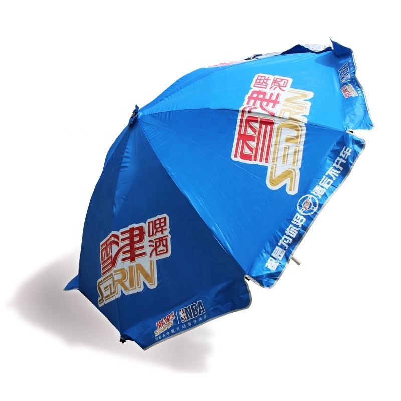 durable promo customized logo printing oxford silver coating  beach umbrella uv protect parasol